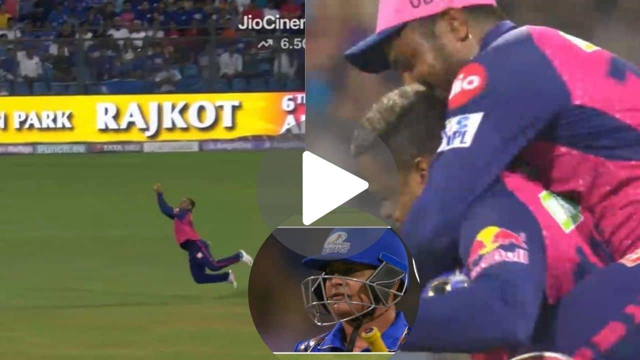 [Watch] Samson Passionately Hugs Hetmyer As He Takes A Ripper Vs MI